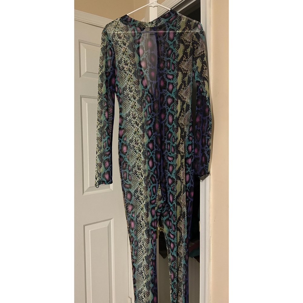Stylish Multicolor Mesh Jumpsuit